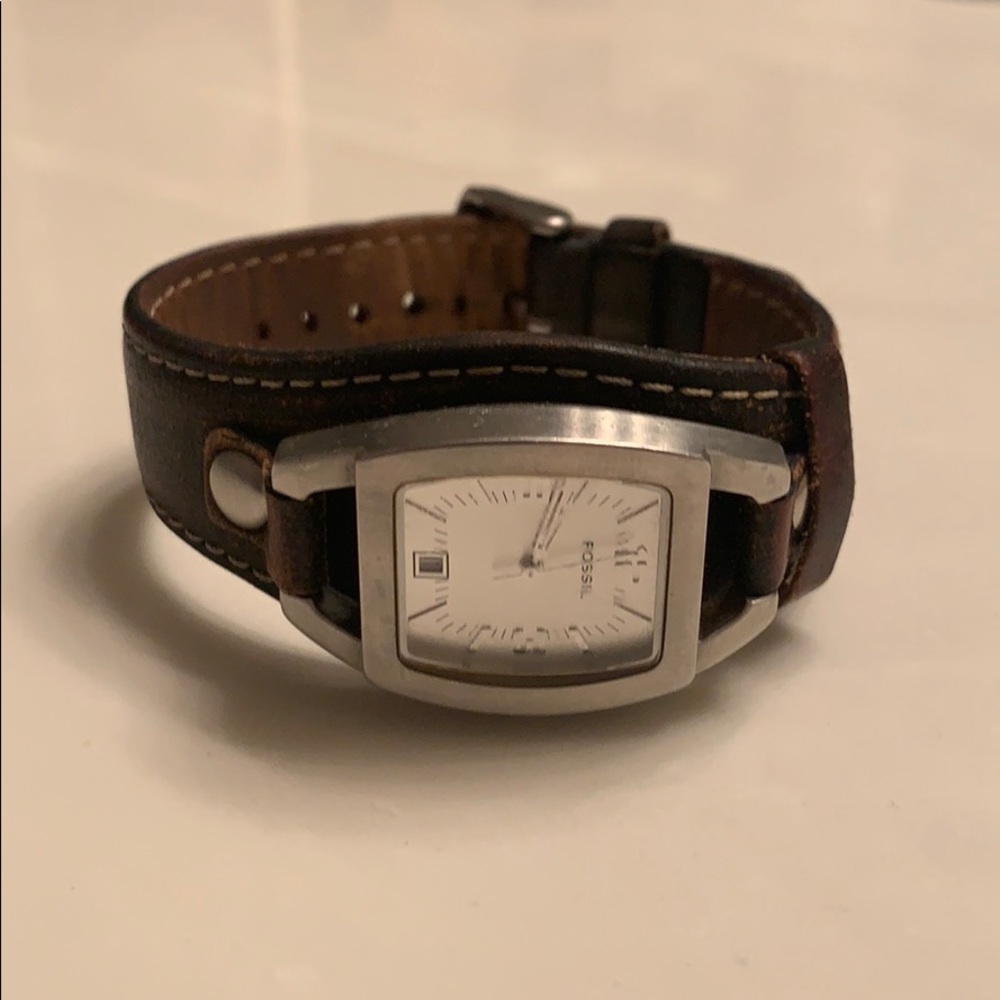 Leather Fossil Watch